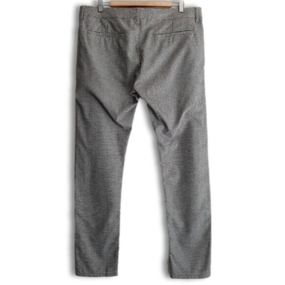 TOPMAN Stretch Skinny Button Fly Trousers Grey Geometric Pattern Men's Sz 38 - Picture 7 of 11